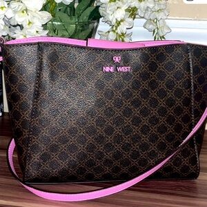 Nine West Pink and Brown crossbody  Bag